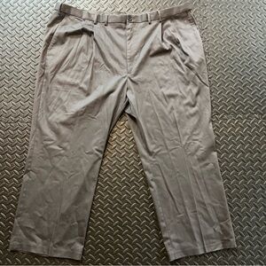 Men’s Haggar Classic Fit Pleated 50x29 Dress Pants Big And Tall Premium Gray